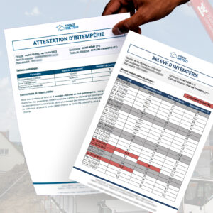 Attestation intempérie de chantier avec relevés quotidiens